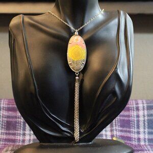 NWT Jilzarah Clay Handmade Reversible Pendant Necklace